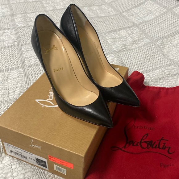 Louboutin Pigalle Follies 100 Black Size 38.5 - Picture 1 of 5